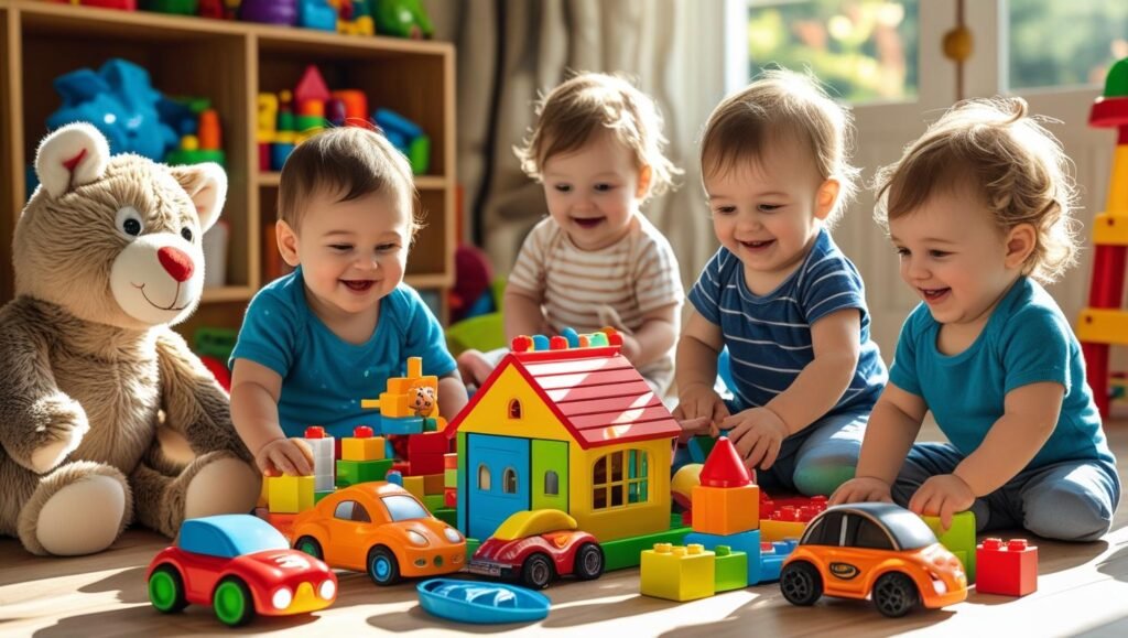 multiple types of toys with some babys 2